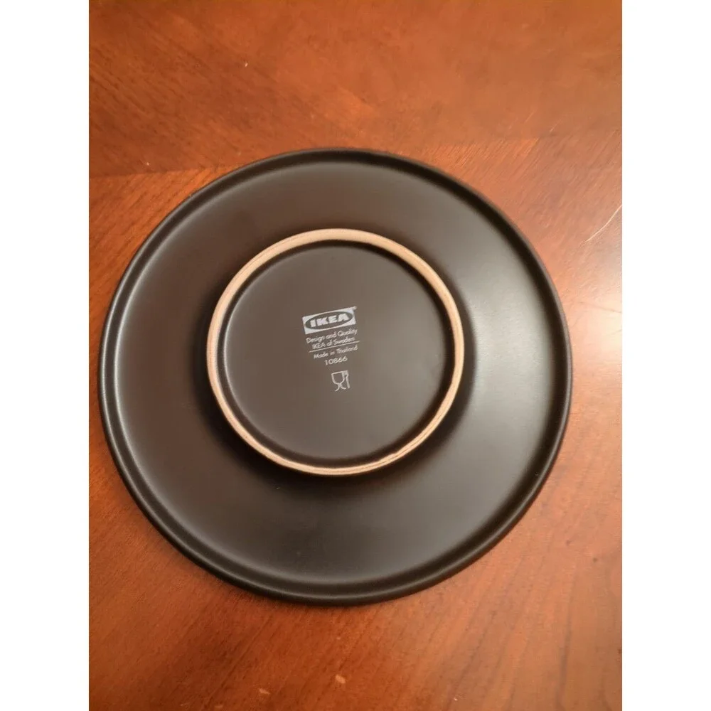 IKEA Record Coffee Cup Saucer Black & Blue 7